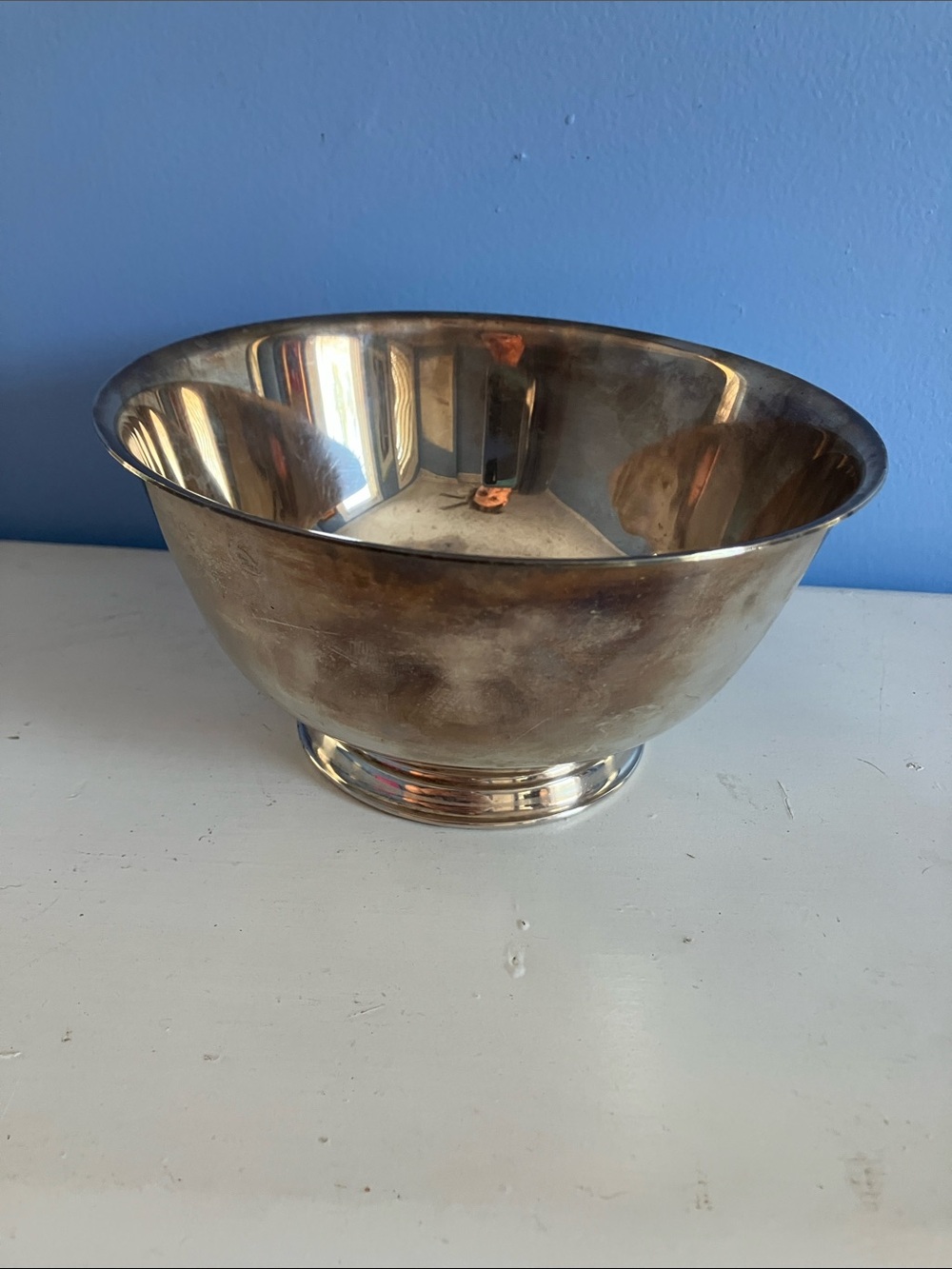 Vintage Paul Revere Reproduction Oneida Community Silverplate MCM Footed Bowl